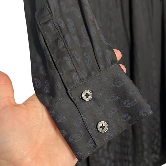 Banana Republic Wrap Dress Woman’s 4 Dark Blue Paisley All Over Print NWT - Picture 4 of 11